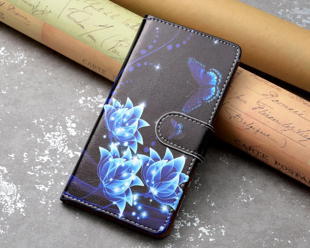 Чехол для DEXP Z455, чехол-бумажник с принтом бабочки из мультфильма, чехол для мобильного телефона из искусственной кожи чехол для DEXP Z455, модное прекрасное покрытие