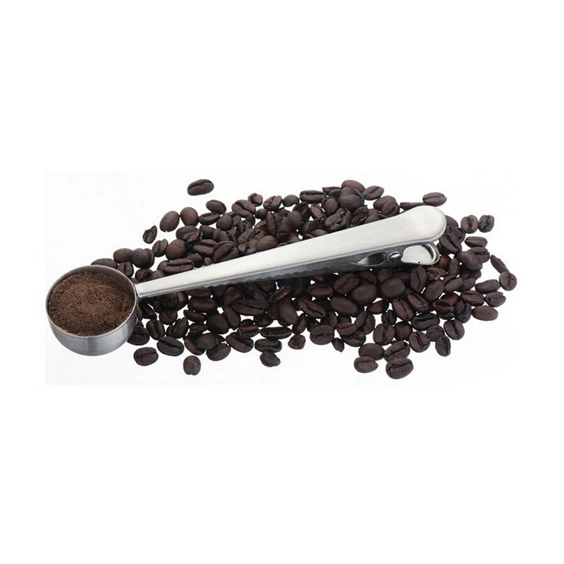 1 Pc Stainless Steel Coffee Scoop With Clip Home Multifunction Coffee