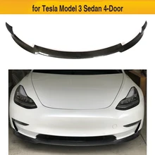 Автомобильный передний бампер для губ для Tesla модель 3 Base Sedan 4-дверный дальний бампер из углеродного волокна спойлер