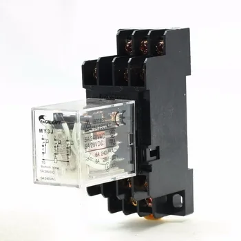

MY3J-DC 48V Coil 3PDT 11 Pins 5A 250VAC/28VDC Electromagnetic Power Relay w Base