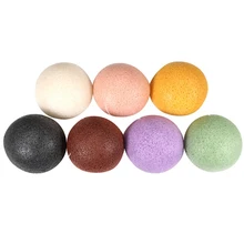 Новинка, 1 шт., круглая губка Konjac, косметическая губка для чистки лица, натуральный спонж Конняку, средство для умывания лица, 7 цветов