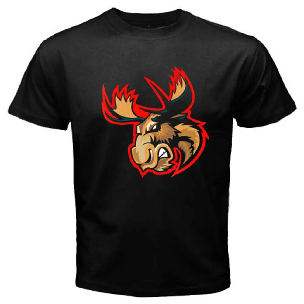 Новая мужская черная футболка MANITOBA MOOSE AHL Hockey Winnipeg в стиле ретро Размеры S до 3XL