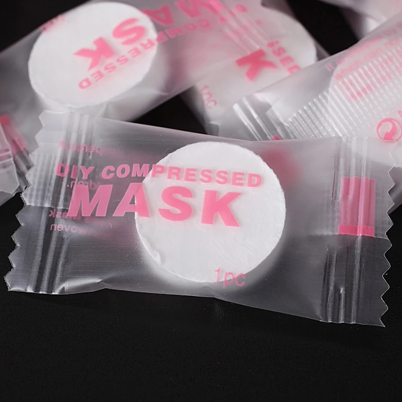 

1pcs/pack Compressed Facial Face Mask Women Beauty DIY Disposable Mask Paper Natural Skin Care Wrapped Masks
