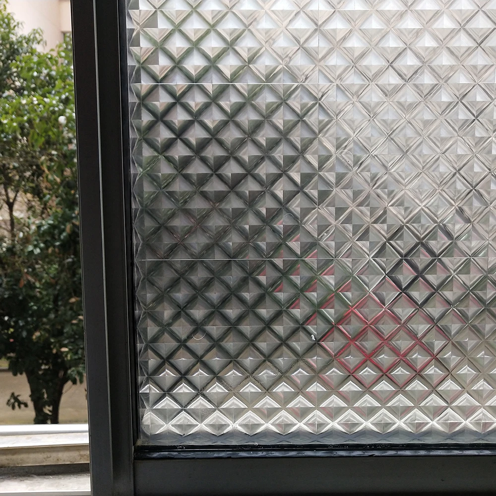 

3D Magic Crystal Pattern Decorative Window Film,Static Non-adhesive Frosted Glass Film Stickers Vinyl Window Foil Decal For Home
