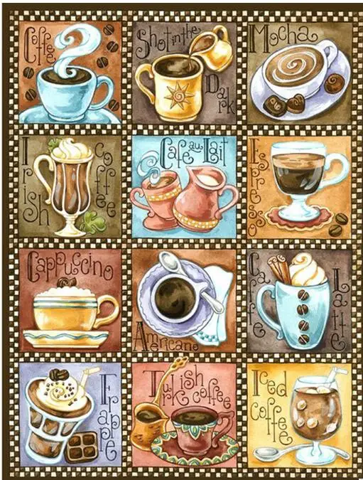 coffee tea cup Full Rhinestone 5D DIY Diamond Painting custom Cross Stitch kits Mosaic home | Дом и сад