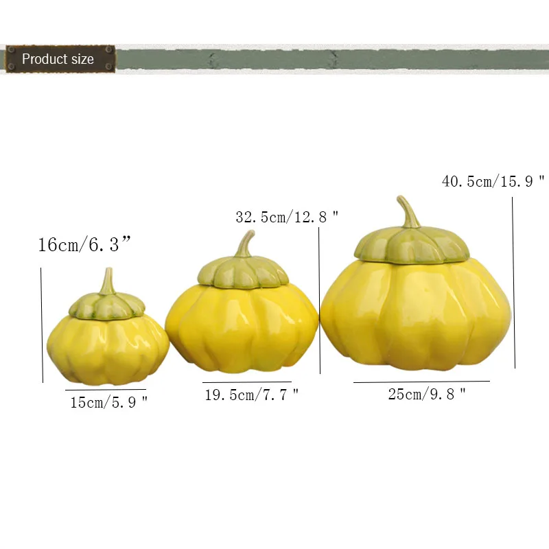 Керамическая банка для хранения тыквы, украшение, кухонный инструмент, креативная банка для хранения продуктов, украшения для гостиной, коробка для хранения, украшение для дома