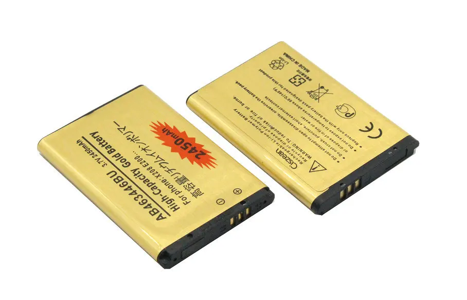 2450mAh AB463446BU Золотая сменная батарея + ЖК зарядное устройство для Samsung SGH E251 E258 E350 E428
