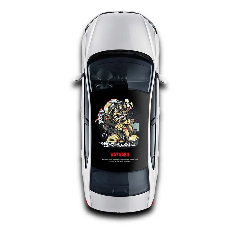 

2017 trendding hot racing car sticker graphics print car roof vinyl decals uv protection vinyl sticker with removable adhesive