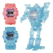 Детские часы электронные дети трансформация наручные деформации с ночной Светильник Малыш Робот Электронные часы игрушка 7in1gift