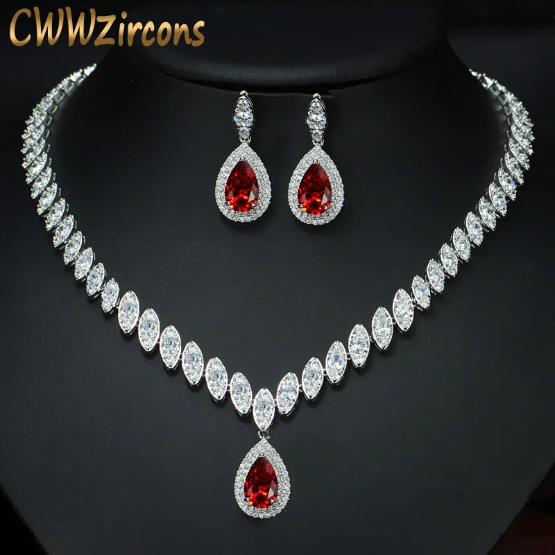 CWWZircons нигерийские Большие капли воды кубический цирконий установка Красный