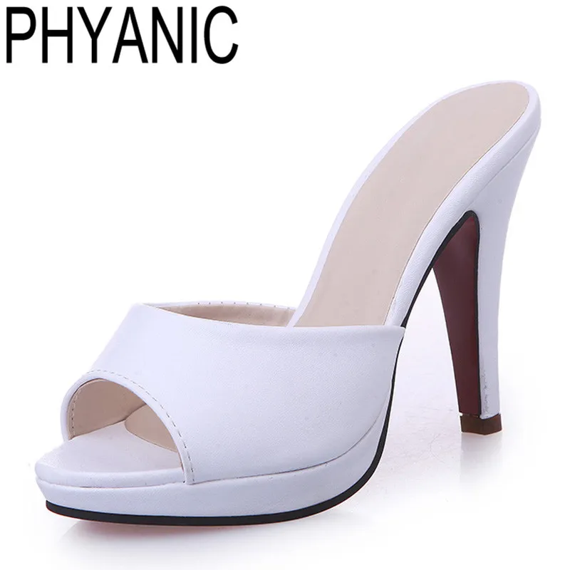 

Summer New 2019 Fashion Summer Cool Slippers Women Super Thin High Heel Sandals Office Dress Slipper Shoes Woman