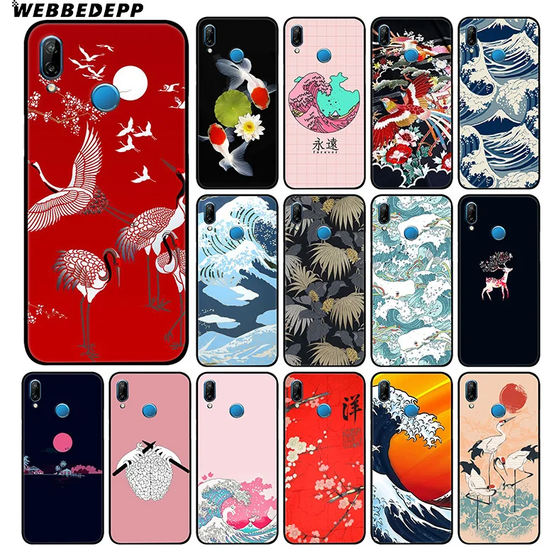 WEBBEDEPP Wave Art японский мягкий чехол для Huawei P30 P20 Pro P10 P9 Lite 2017 P Smart 2019 &amp Nova 3 3i Y9 |