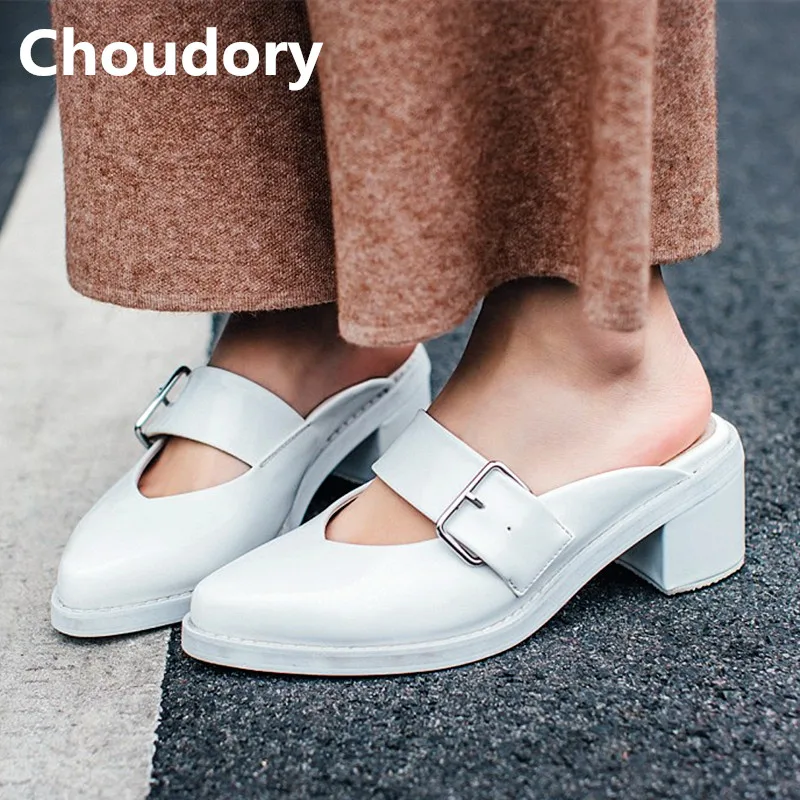 white slip on flat sandals