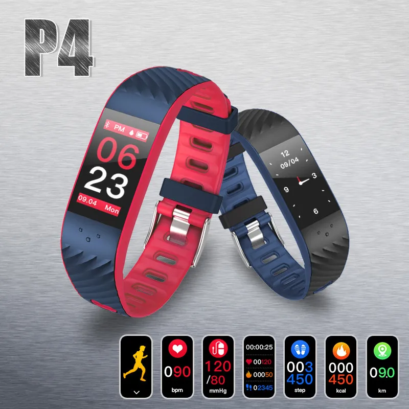 

Smart Bracelet Waterproof Color Touch Screen Heart Rate Blood Pressure Monitor Bluetooth Sport Tracker Wristband for IOS Android