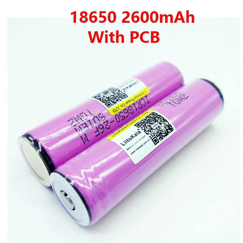 LiitoKala 18650 2600mah аккумулятор ICR18650-26FM, 3,7 V 2500mah аккумулятор для фонарика - Цвет: 2PCS