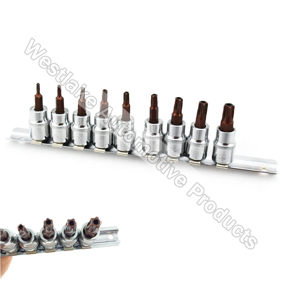 9pcs 3 8 Dr Hollow Star Trox Socket Bit TS10 TS15 TS20 TS25 TS27 TS30TS 40TS45