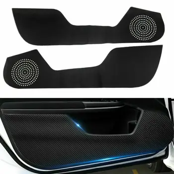 

4pcs Carbon Fiber Leather Door Anti Kick Pad Protector Trim Film Cover For Honda Civic 2016-2019