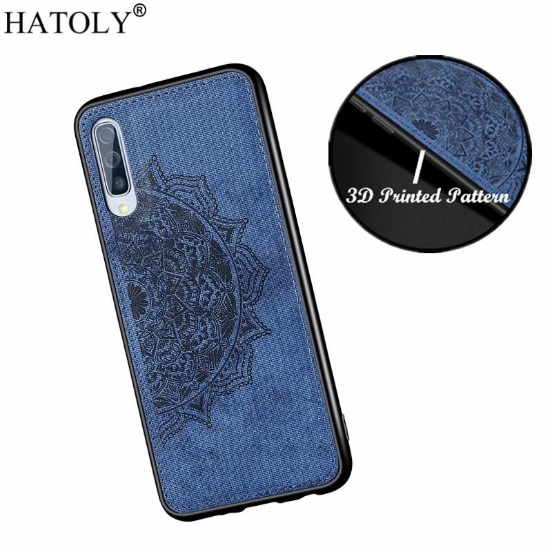 

HATOLY 3D Flower Case for Samsung Galaxy A70 Case Soft Silicone Edge Fabric Hard PC Back Cover for Samsung Galaxy A70 6.7"