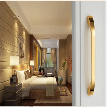 

1PCS Modern simple golden hand door handle drawer cupboard European wardrobe door cabinet hardware