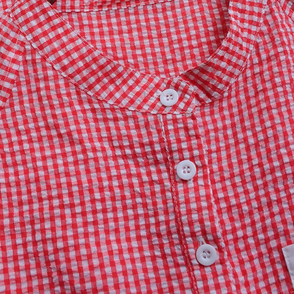 2019 women's plaid embroidered cat long sleeve tops and blouses Summer sexy beach top pretty blouses et chemisiers femme 40J12 (9)