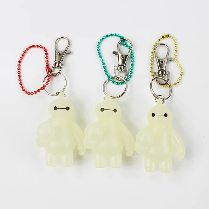 Cute Baymax Robot Keychain 3 Colors Pendant Key Ring Plastic Toy Figure