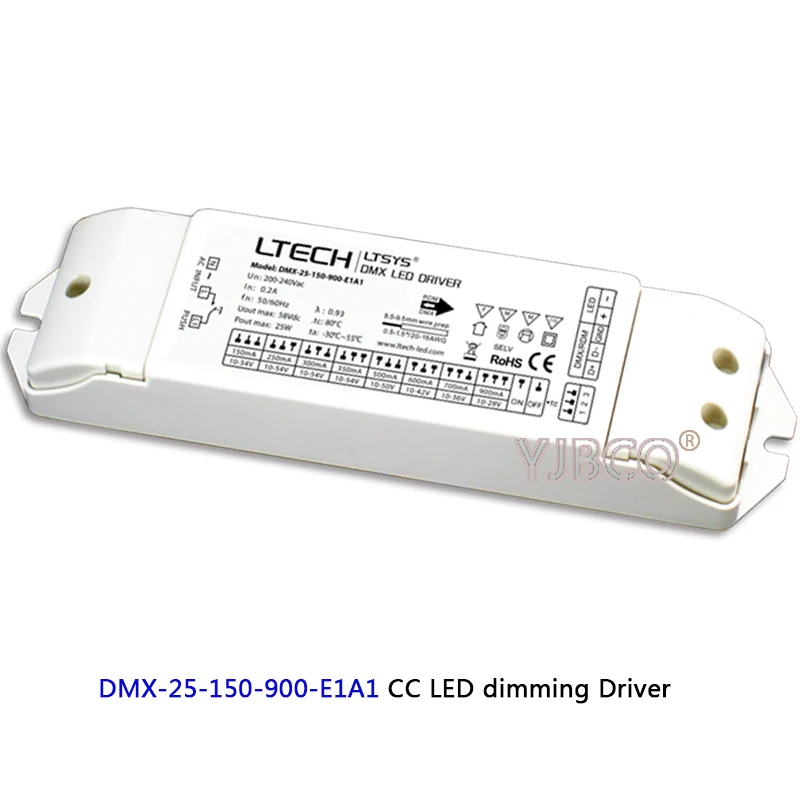 

New CC DMX LED dimming Driver;DMX-25-150-900-E1A1;25W 150-900mA 200-240VAC LED Driver instead of DMX-25-180-700-F1P1