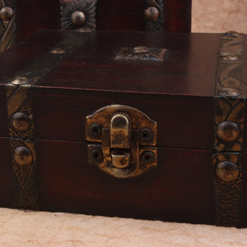 Винтажная деревянная коробка с замком, органайзер для хранения драгоценностей, держатель, серьги, кольца, ювелирный органайзер, чехол, подарок на день Святого Валентина