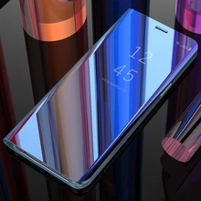 Inteligentne lusterko etui na telefony z klapką obudowa do Xiaomi 8 8SE F1 A1 A2 Lite 5X Redmi 6 6X 6A 5 Plus 3 uwaga 5 5A 4X przezroczysty widok okno tylna pokrywa(China)