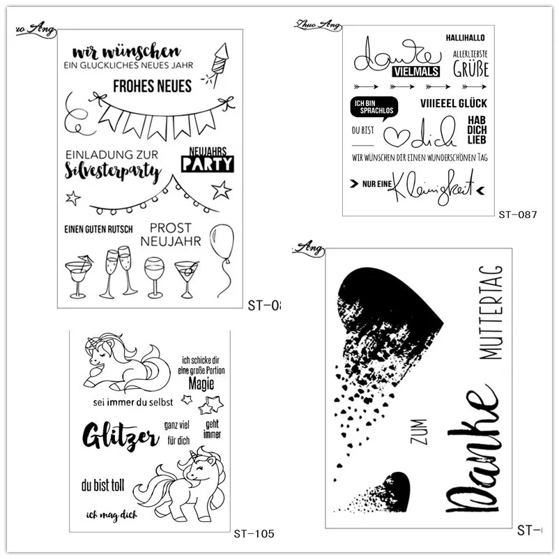 

Germany Languages Designs Transparent Clear Stamp for Scrapbooking Rubber Stamp Seal Paper Craft Clear Stamps for Card Making