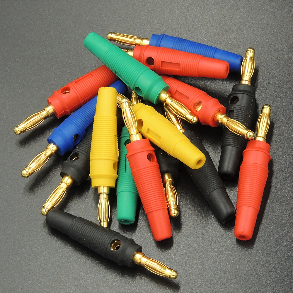100 pcs Gold plated 4MM Banana Plug Screw to BINDING POST Test Probes