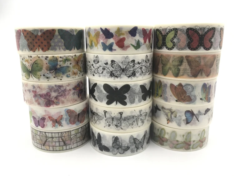 jiataihe washi tape Colorful butterfly decor craft diy tape decorative tape 1pcs/lot FREE SHIPPING