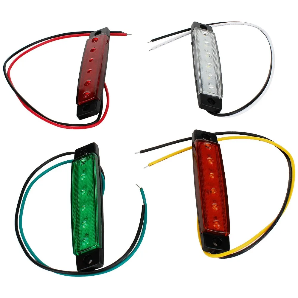 

Auto Truck Side Marker Light 6 SMD LED Car Trailer Side Marker Indicators Light 12V 24V Lamp Amber 5 Colors Side Marker lights