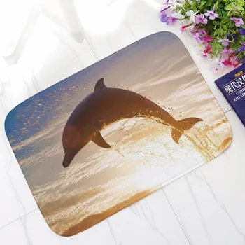 

CAMMITEVER Dolphin Sea Mermaid Rug Anti-Slip Carpet Door Mats Doormat Outdoor Kitchen Room Turtle Fish Rugs Floor Mat Rug