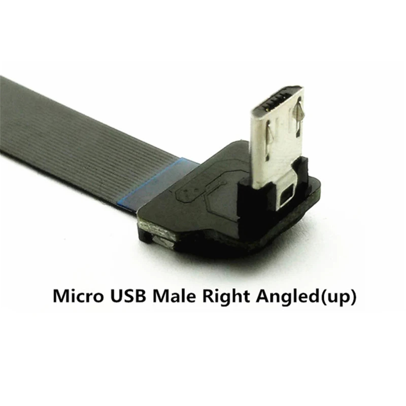 40 см/50 см/60 см ультра тонкий плоский ленточный кабель usb Стандартный типа к мужчине Micro вверх под углом идеально подходит для ПК Камера