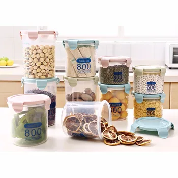 

600/800/1000ml Kitchen Storage Box Sealing Food Preservation Plastic Fresh Pot Container Box Color Random