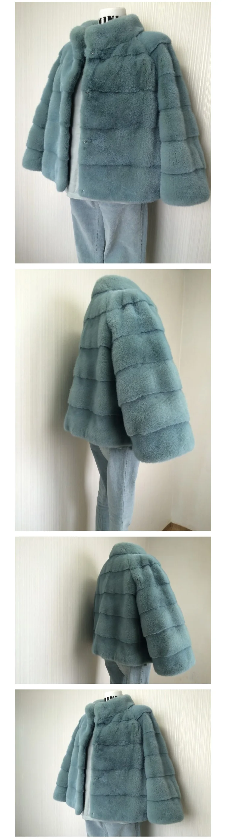 Top Arlenesain custom real mink fur beautiful women coat  154 5