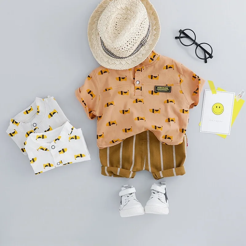Комплекты летней одежды для мальчиков От 1 до 3 лет новинка 2019 модные стильные