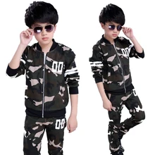Спортивные костюмы для мальчиков; От 5 до 14 лет комплекты камуфляжной одежды для мальчиков; детская весенне-осенняя куртка+ штаны; спортивные костюмы из 2 предметов; одежда для подростков