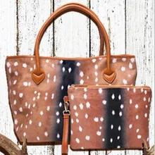 Замши оси олень ручная сумка и браслет сумка олень сумка с принтом в комплекте; Cutch сумка DOM684