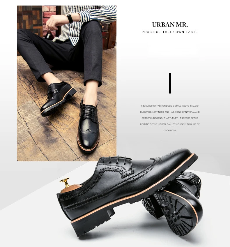 Модные брендовые мужские официальные модельные туфли с перфорацией типа «броги» для свадебной вечеринки; Кожаные Туфли-оксфорды с круглым носком в стиле ретро; Цвет черный, коричневый