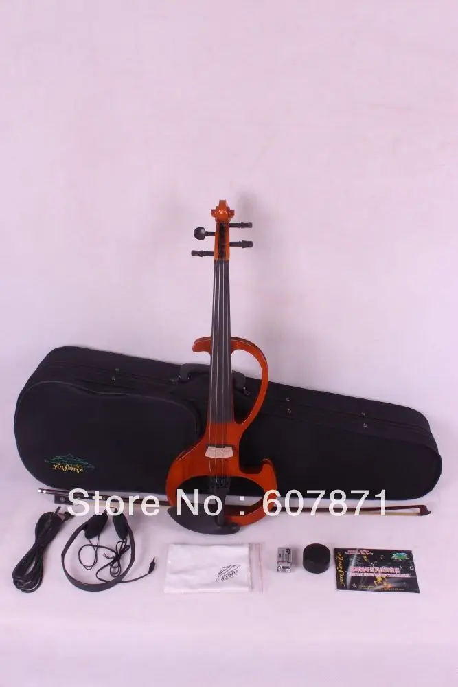 New 4/4 Electric Violin Silent Pickup orange Color tone 6 6 4 strings