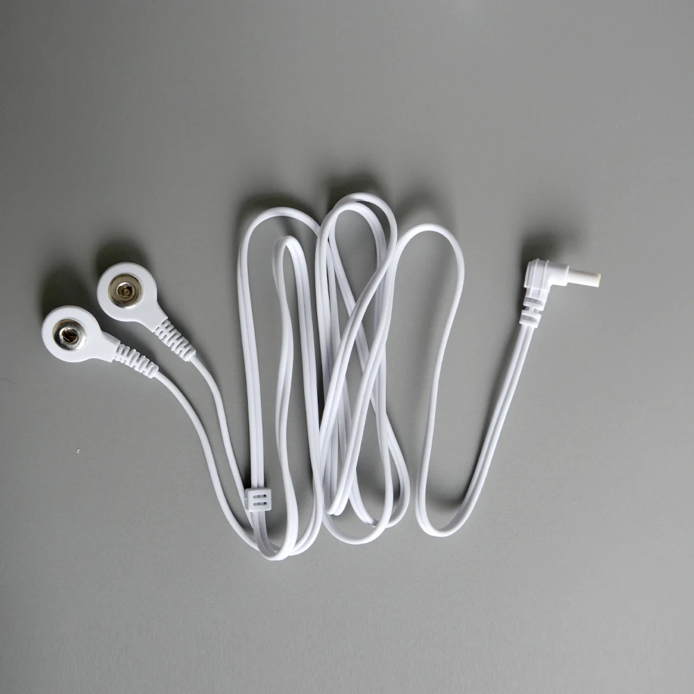 2 Pieces Replacement Jack 2.35mm Electrode Lead Wires Snap 3.5mm For TENS/EMS Unit