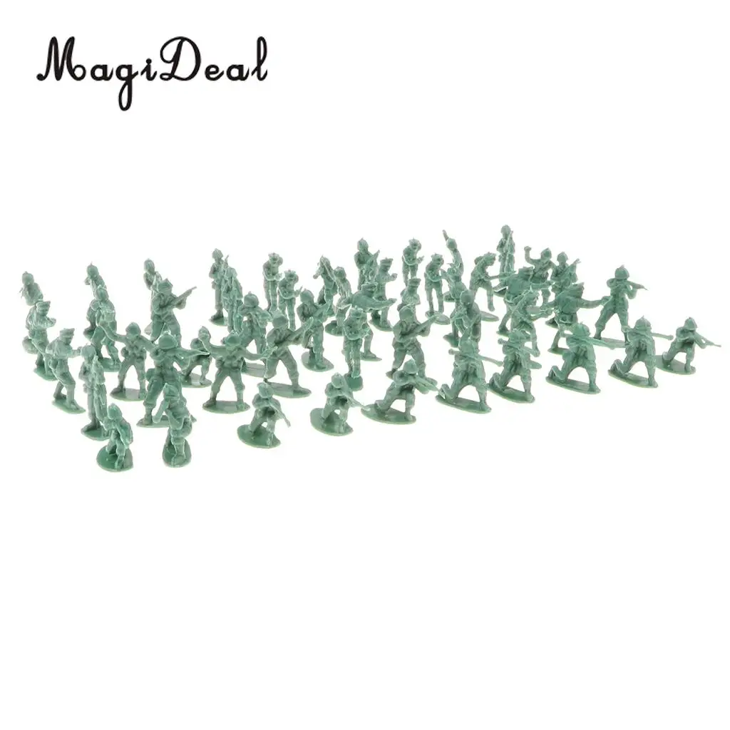 200 Pieces 2cm Plastic Toy Soldier Figures Army Men Accessories Army Gre