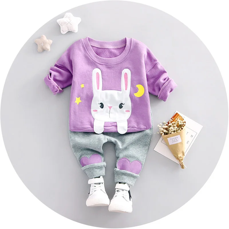 Baby Girls Clothes 2017 Brand Sprin Kids Clothes Set T shirt+pants Suit