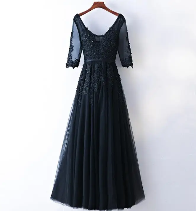 VENSANAC 2018 Sequined V Neck Lace Appliques A Line Long Evening Dresses Party Half Sleeve Pearls Sash Backless Prom Gowns VENSANAC 2018 Sequined V Neck Lace Appliques A Line Long Evening Dresses Party Half Sleeve Pearls Sash Backless Prom Gowns