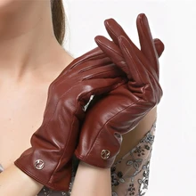 Высококачественные женские перчатки из натуральной кожи с сенсорным экраном