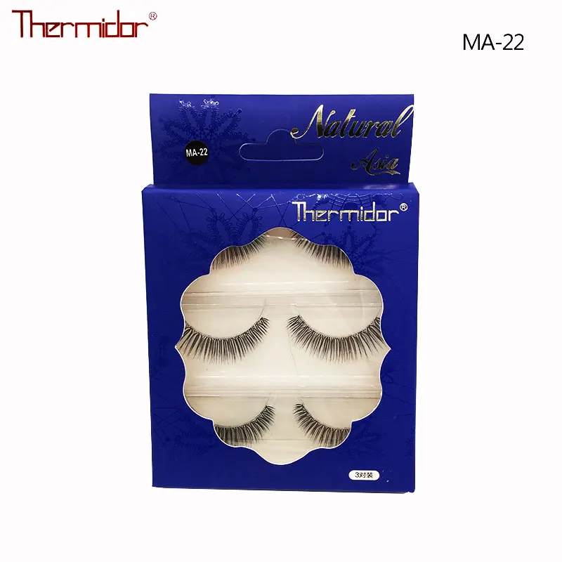 

Thermidor Natural Eyelashes False Sharpen Handmade Eyelash High Quality 3 Pairs Fashion Eyelashes Korean Cross Eye lashes