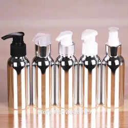 100ML20pcs/lot Супер Класс Портативный косметический Алюминий многоразового бутылки, пустой блестящие Серебристые Алюминий лосьона