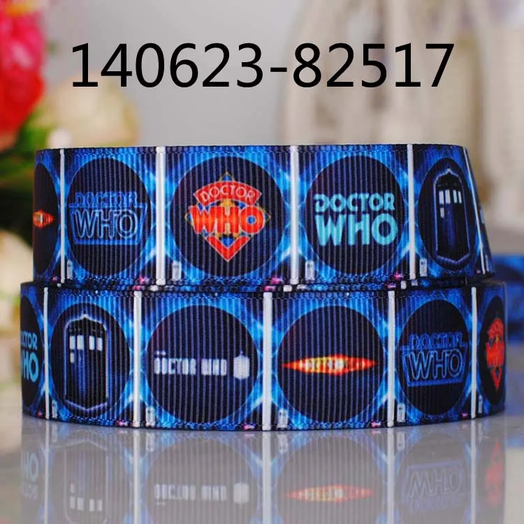 10yards- different sizes- Movie "Doctor who" grosgrain ribbon- Cartoon printed ribbon