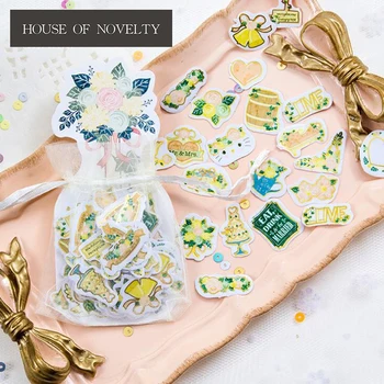 

100 pcs/pack Dream Flower Organza Bag Decorative Stickers Adhesive Stickers DIY Decoration Craft Scrapbooking Stickers